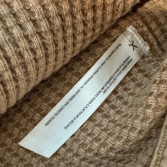 Free People One Mason Tan Waffle Hoodie - Picture 4 of 6